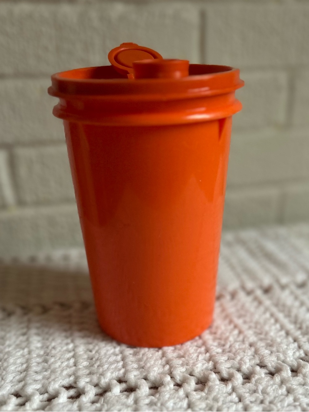 Tupperware Bright Orange Drink/Tumbler Container